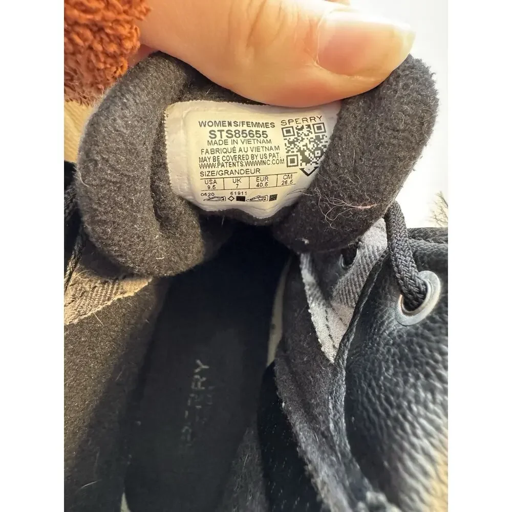 Sperry Syren Gulf Black Gray Plaid Duck Boots Women’s 9.5 Gorpcore Cabin Flannel